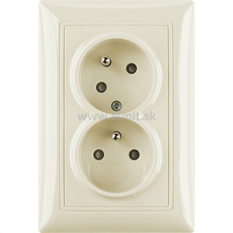 zásuvka basic55 2-nás. 5513B-C0235792 slon.kosť poot.